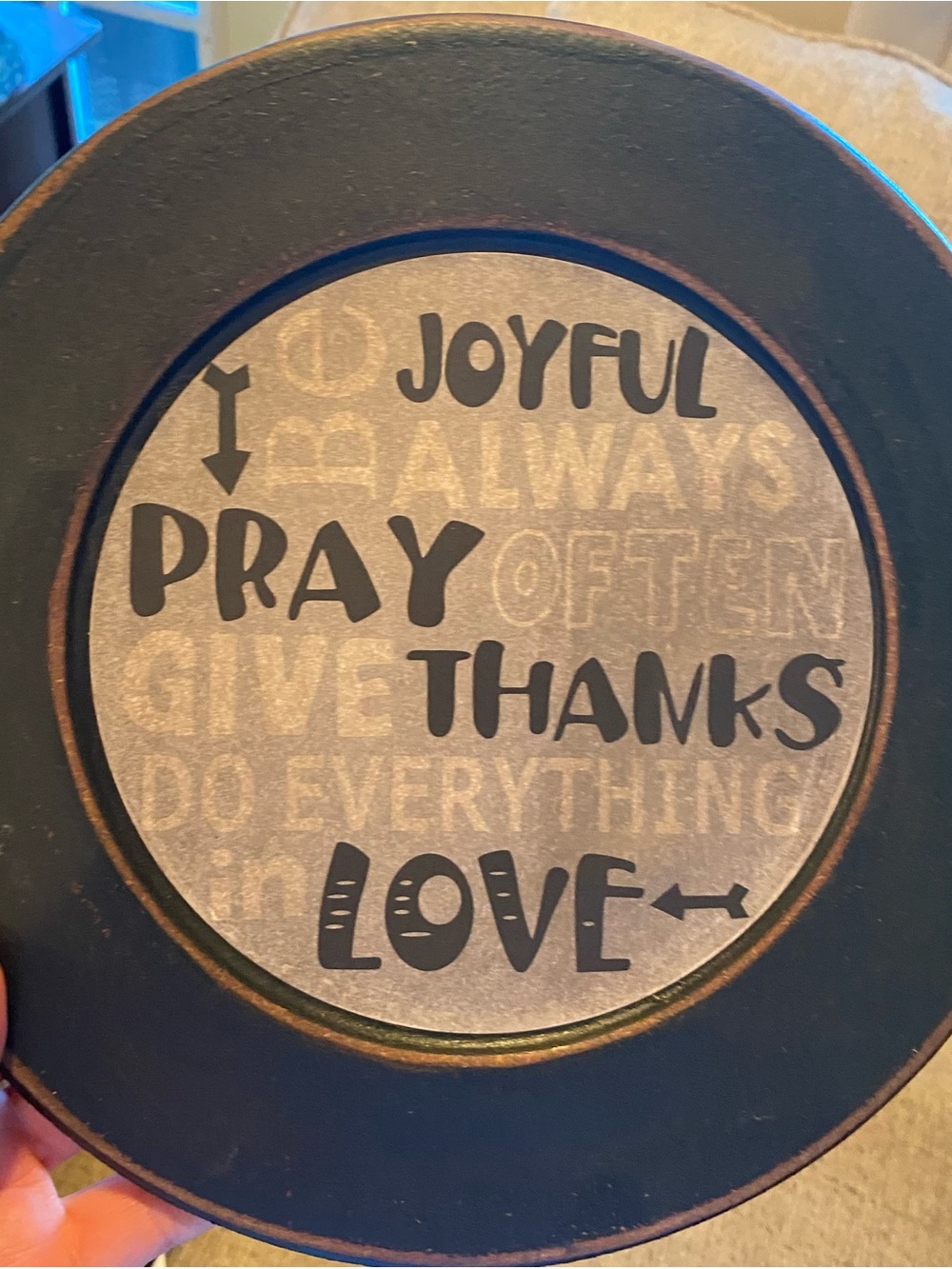 Pray, Give Thanks & Love Decorative Wall Plaque - Black